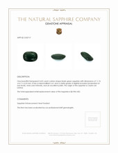 4.02 Ct. Bluish Green Sapphire from Ceylon (Sri Lanka) Appraisal
