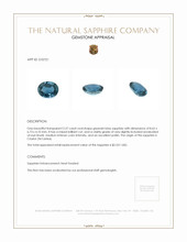 2.27 Ct. Greenish Blue Sapphire from Ceylon (Sri Lanka) Appraisal