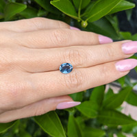 2.27 Ct. Greenish Blue Sapphire from Ceylon (Sri Lanka) Life Style