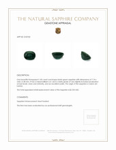 1.85 Ct. Bluish Green Sapphire from Ceylon (Sri Lanka) Appraisal