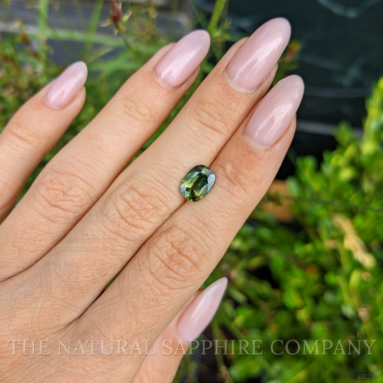 1.85 Ct. Bluish Green Sapphire from Ceylon (Sri Lanka)