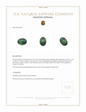 2.35 Ct. Green Cabochon Sapphire from Ceylon (Sri Lanka) Appraisal