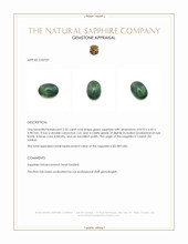 2.35 Ct. Green Cabochon Sapphire from Ceylon (Sri Lanka) Appraisal