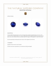 0.96 Ct. Blue Sapphire from Ceylon (Sri Lanka) Appraisal