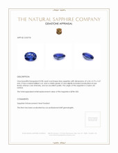 0.98 Ct. Blue Sapphire from Ceylon (Sri Lanka) Appraisal