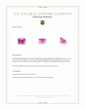 1.26 Ct. Pink Sapphire from Ceylon (Sri Lanka) Appraisal