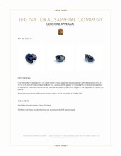 1.56 Ct. Greenish Blue Sapphire from Ceylon (Sri Lanka) Appraisal