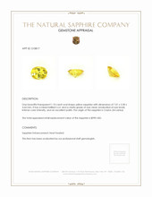 1.10 Ct. Yellow Sapphire from Ceylon (Sri Lanka) Appraisal
