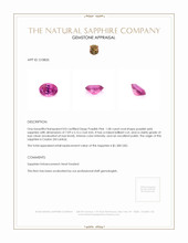 1.00 Ct. Purplish Pink Sapphire from Ceylon (Sri Lanka) Appraisal