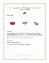 1.00 Ct. Purplish Pink Sapphire from Ceylon (Sri Lanka) Appraisal