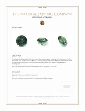 0.72 Ct. Bluish Green Sapphire from Madagascar Appraisal