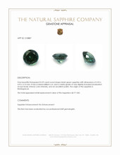 0.59 Ct. Bluish Green Sapphire from Madagascar Appraisal