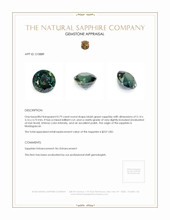 0.79 Ct. Bluish Green Sapphire from Madagascar Appraisal