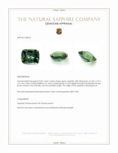 0.87 Ct. Green Sapphire from Madagascar Appraisal