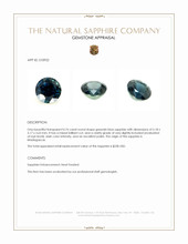 0.76 Ct. Greenish Blue Sapphire from Madagascar Appraisal