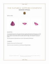 1.30 Ct. Purplish Pink Sapphire from Ceylon (Sri Lanka) Appraisal