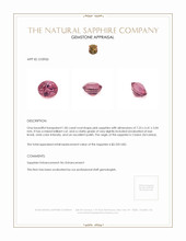 1.46 Ct. Purplish Pink Sapphire from Ceylon (Sri Lanka) Appraisal