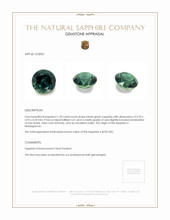1.20 Ct. Bluish Green Sapphire from Madagascar Appraisal