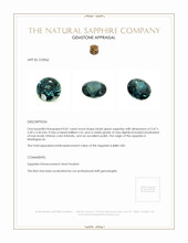 0.81 Ct. Bluish Green Sapphire from Madagascar Appraisal