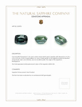 1.60 Ct. Bluish Green Sapphire from Madagascar Appraisal