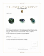 0.94 Ct. Bluish Green Sapphire from Madagascar Appraisal
