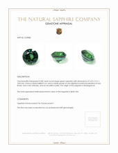 0.88 Ct. Green Sapphire from Madagascar Appraisal