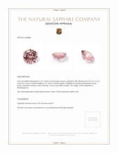 1.01 Ct. Peach Sapphire from Madagascar Appraisal