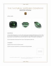 1.12 Ct. Green Sapphire from Madagascar Appraisal