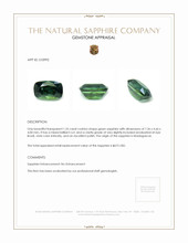 1.35 Ct. Green Sapphire from Madagascar Appraisal