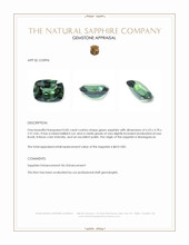 0.82 Ct. Green Sapphire from Madagascar Appraisal