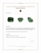 1.31 Ct. Green Sapphire from Madagascar Appraisal