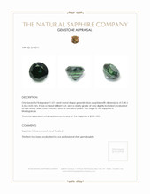1.01 Ct. Greenish Blue Sapphire from Madagascar Appraisal