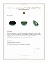 1.11 Ct. Greenish Blue Sapphire from Madagascar Appraisal