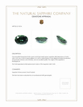 0.83 Ct. Bluish Green Sapphire from Madagascar Appraisal