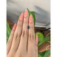 1.33 Ct. Bluish Green Sapphire from Madagascar Life Style