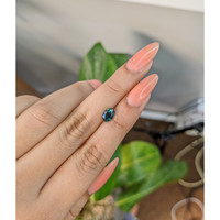 1.33 Ct. Bluish Green Sapphire from Madagascar Life Style