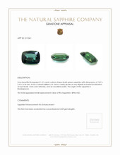 1.51 Ct. Bluish Green Sapphire from Madagascar Appraisal