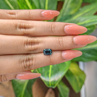 1.51 Ct. Bluish Green Sapphire from Madagascar Life Style