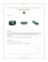 0.97 Ct. Bluish Green Sapphire from Madagascar Appraisal