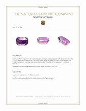 1.39 Ct. Purple Sapphire from Ceylon (Sri Lanka) Appraisal