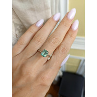 2.12 Ct. Bluish Green Sapphire from Madagascar Life Style