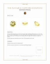 2.10 Ct. Yellow Sapphire from Ceylon (Sri Lanka) Appraisal