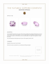 3.54 Ct. Purplish Pink Sapphire from Ceylon (Sri Lanka) Appraisal