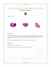 1.31 Ct. Purplish Pink Sapphire from Ceylon (Sri Lanka) Appraisal