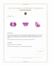 1.68 Ct. Purple Sapphire from Ceylon (Sri Lanka) Appraisal