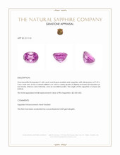 1.68 Ct. Purplish Pink Sapphire from Ceylon (Sri Lanka) Appraisal