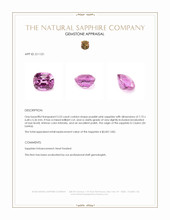 2.53 Ct. Purplish Pink Sapphire from Ceylon (Sri Lanka) Appraisal