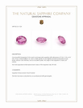 3.04 Ct. Pink Sapphire from Ceylon (Sri Lanka) Appraisal