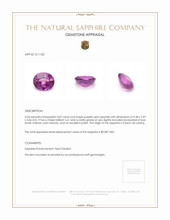 3.07 Ct. Purplish Pink Sapphire from Ceylon (Sri Lanka) Appraisal