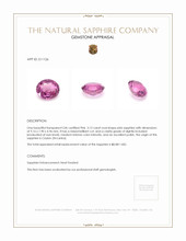 3.12 Ct. Sapphire from Ceylon (Sri Lanka) Appraisal